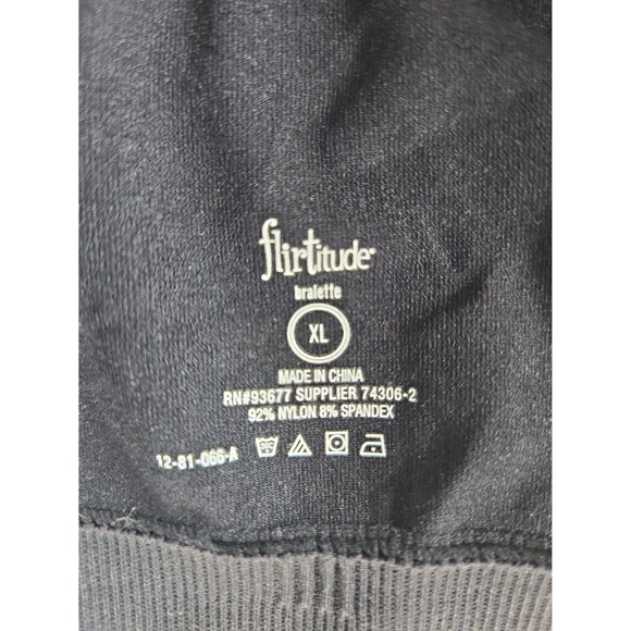 Flirtitude Black Bralette Iridescent Seashell Mermaid Crisscross Straps Size XL - Picture 5 of 6